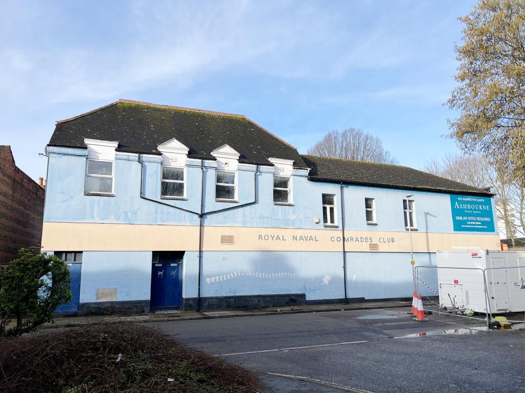 Lot: 81 - FORMER MEMBERS SOCIAL CLUB WITH PLANNING PERMISSION FOR EIGHT DWELLINGS - View of East Elevation from Drummond Road